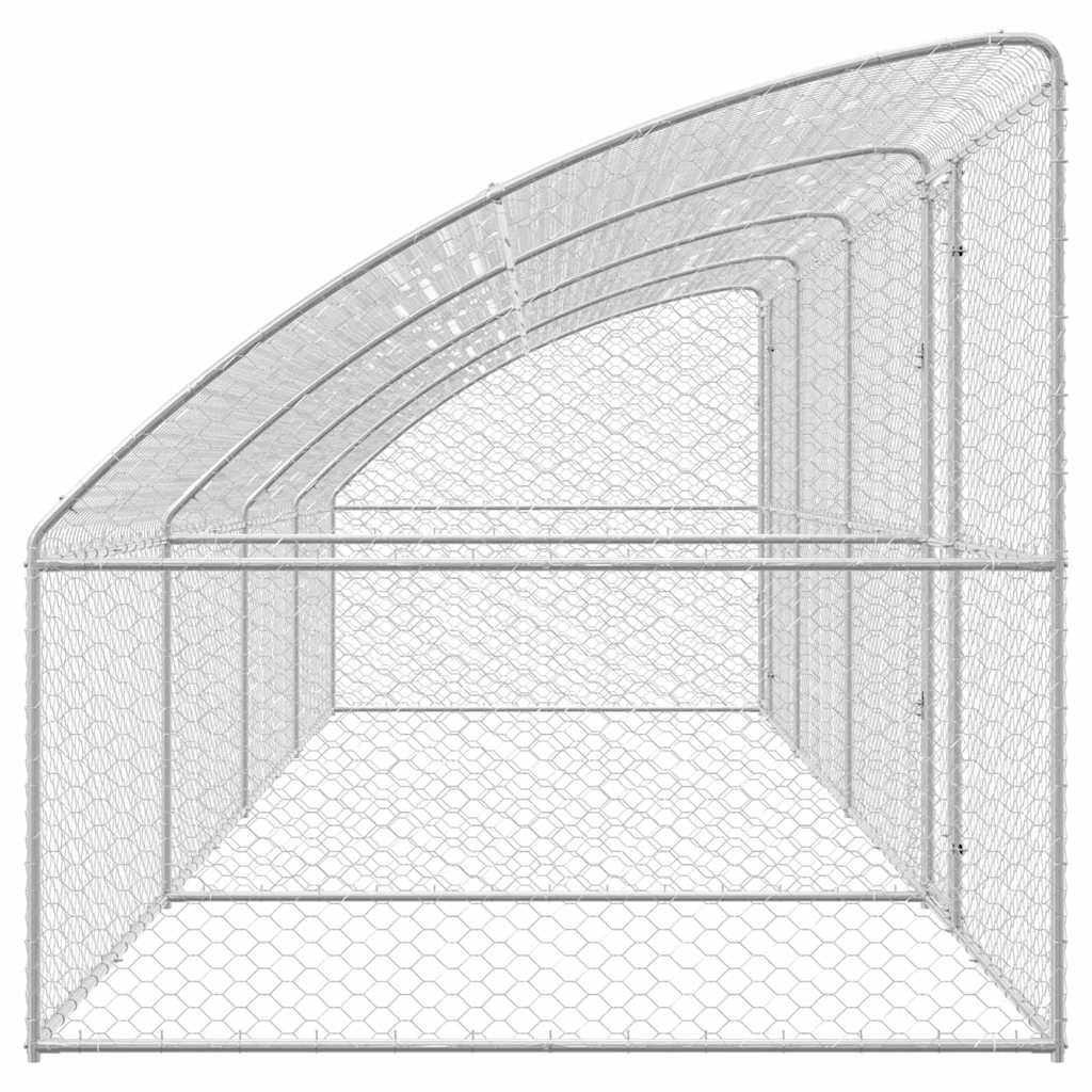Hundehus 4 pcs Sølv 8 x 2 x 2 m Galvaniseret stål