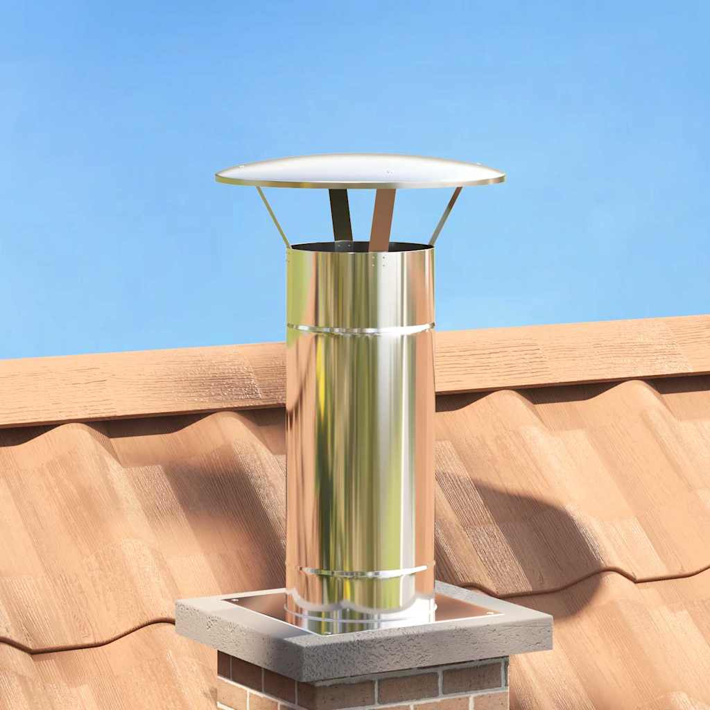 Regndækning Skorsten Sølv 35 x 35 x 20 cm Rustfrit stål billede