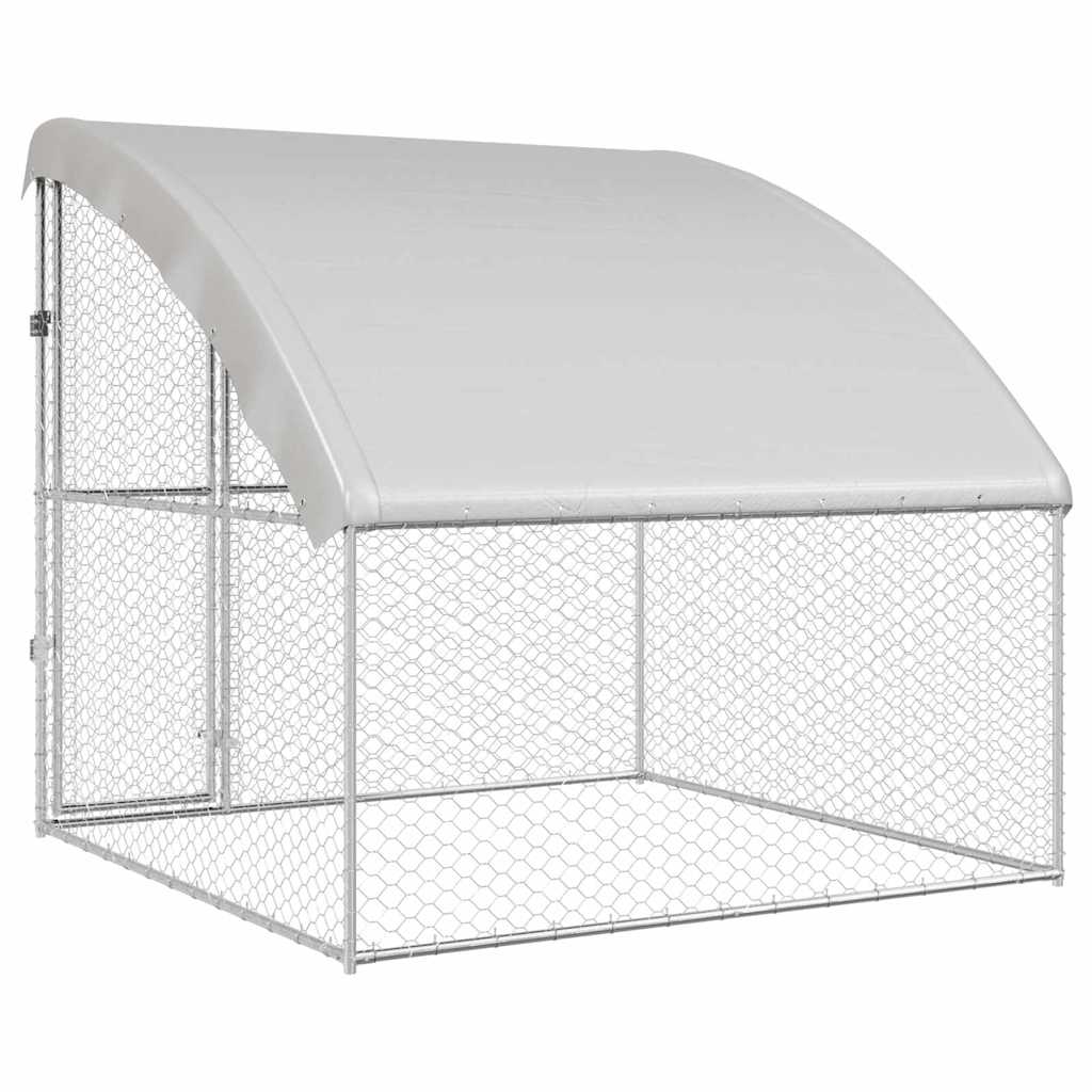 Hundehus med opbevaring Sølv 2 x 2 x 2 m Galvaniseret stål