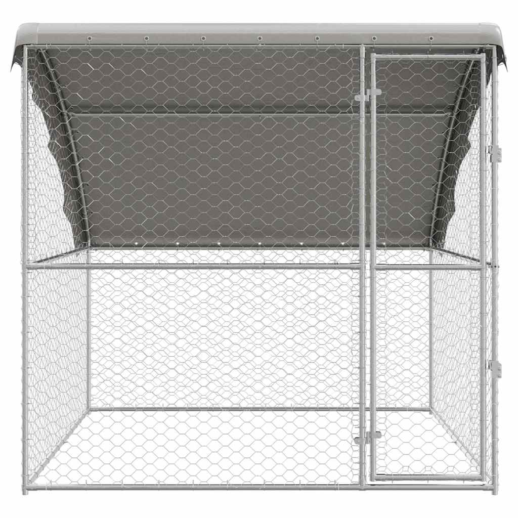Hundehus med opbevaring Sølv 2 x 2 x 2 m Galvaniseret stål