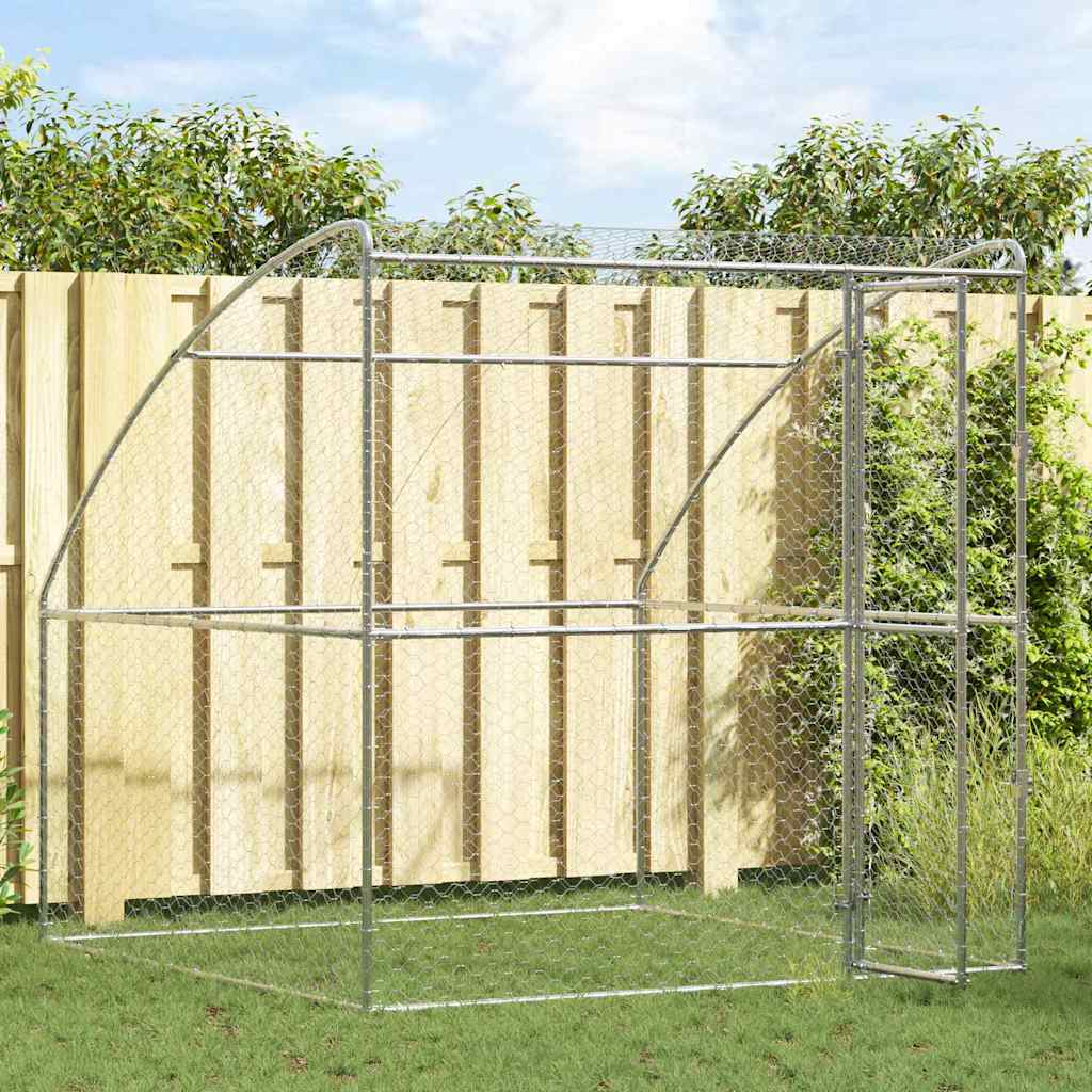 Hundehus med opbevaring Sølv 2 x 2 x 2 m Galvaniseret stål
