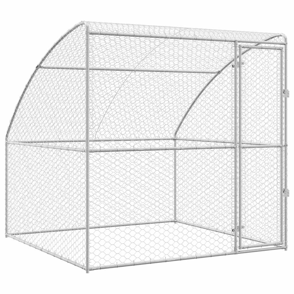 Hundehus med opbevaring Sølv 2 x 2 x 2 m Galvaniseret stål