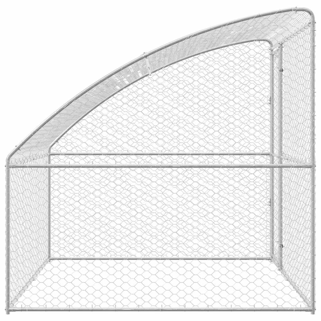 Hundehus med opbevaring Sølv 2 x 2 x 2 m Galvaniseret stål