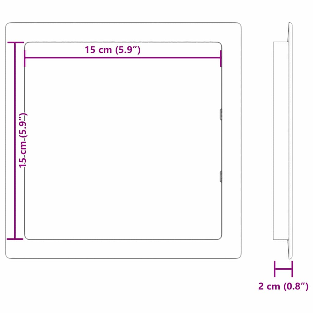 Adgangspaneler 2 pcs Hvid 15 x 15 cm ABS Plastik