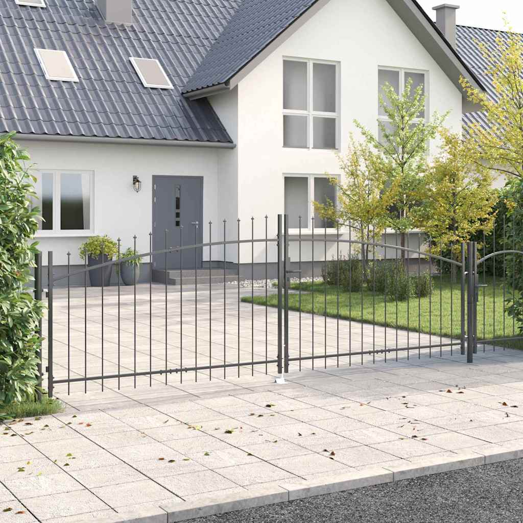 Dobbelt Port med lås Woerden Grå 400 x 199.5 cm Stål