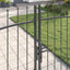Dobbelt Port med lås Woerden Grå 400 x 224,5 cm Stål