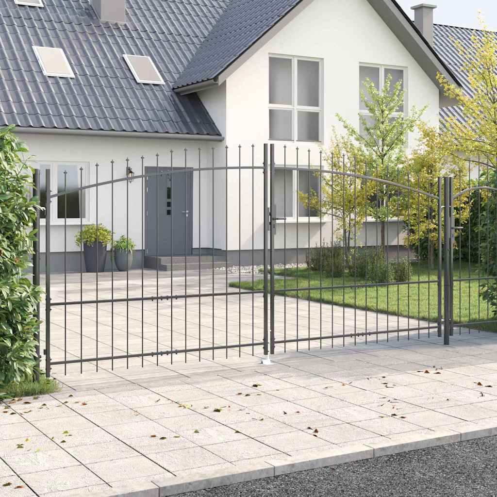 Dobbelt Port med lås Woerden Grå 400 x 224,5 cm Stål