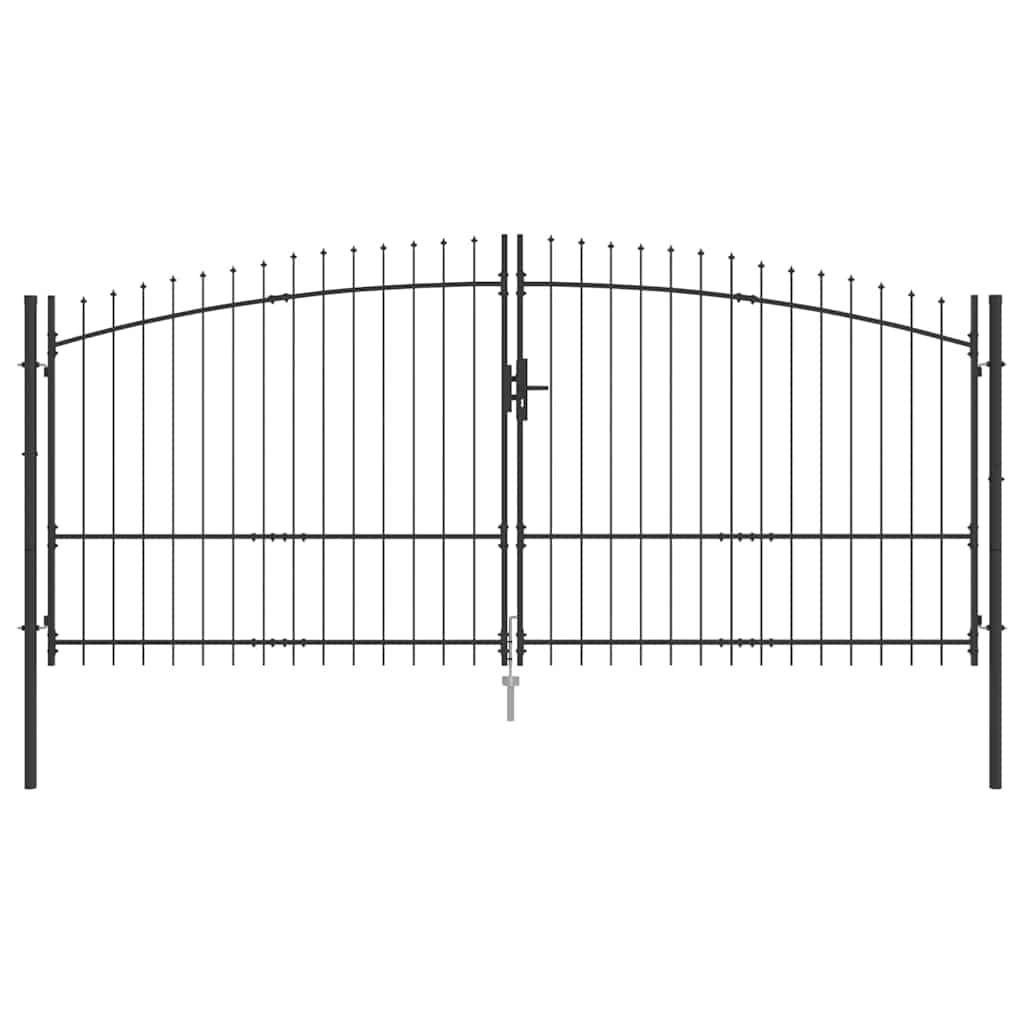 Dobbelt Port med lås Woerden Grå 400 x 224,5 cm Stål