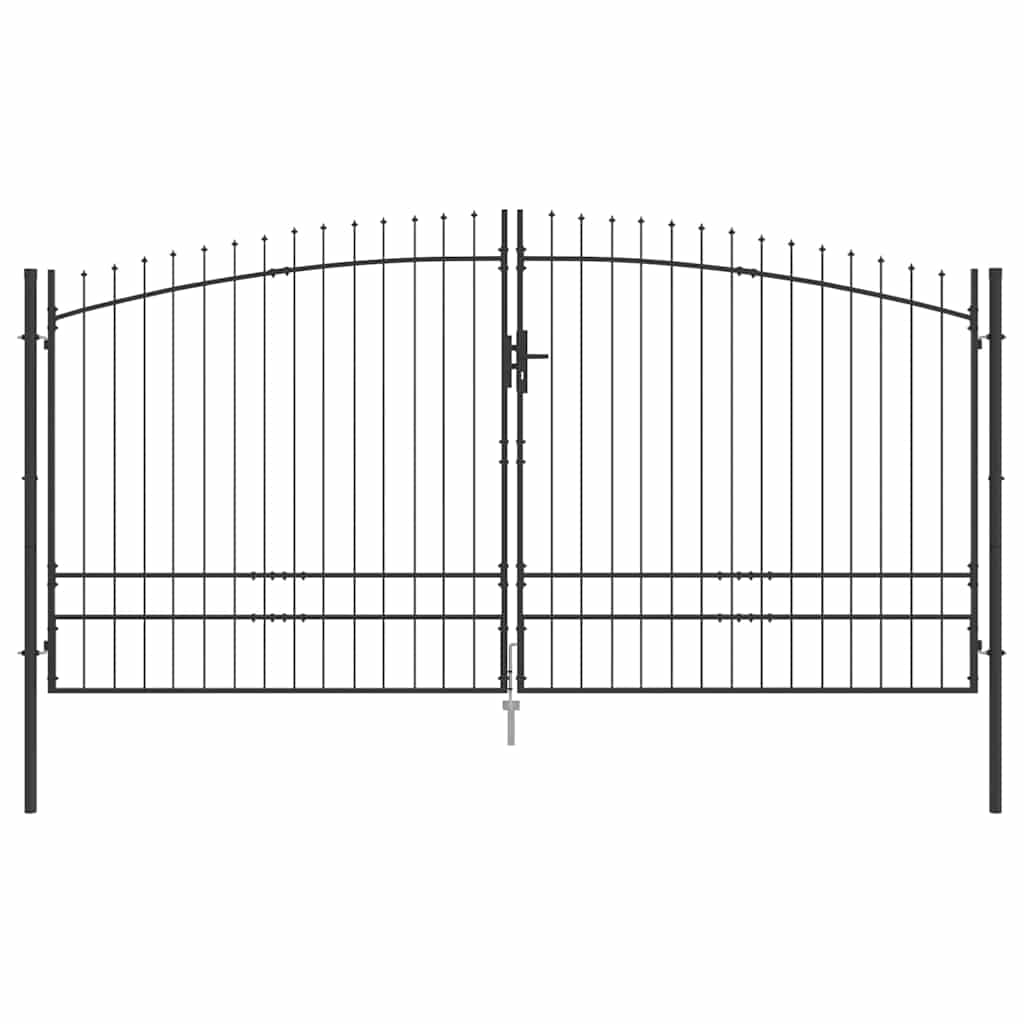Dobbelt Port med lås Woerden Grå 400 x 249,5 cm Stål