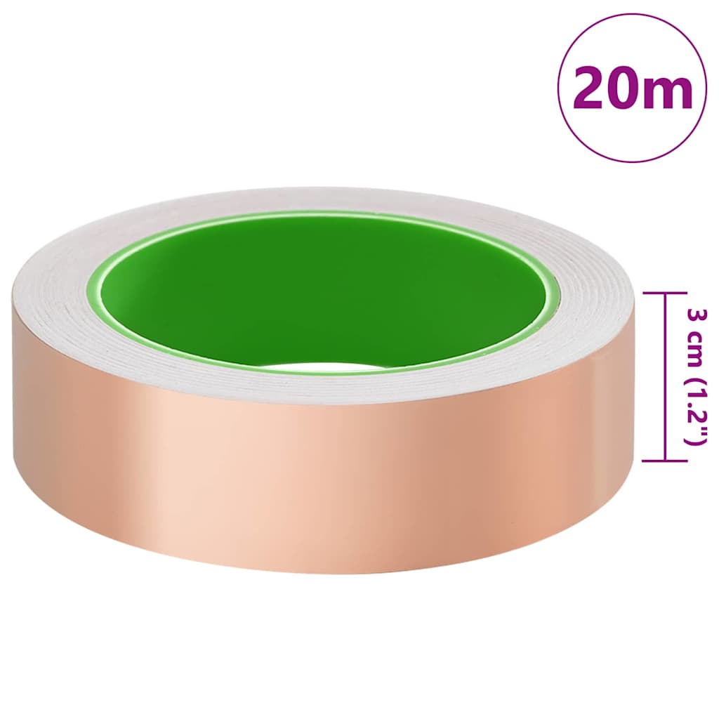 Kobberbånd til sneglebeskyttelse 6 pcs Kobber 30 mm x 20 m