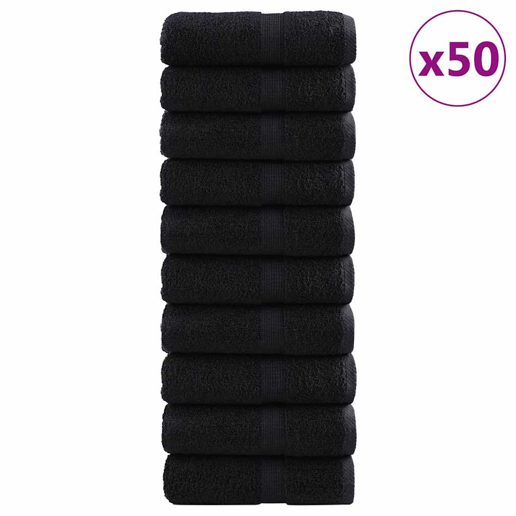 Gæstehåndklæde SOLUND 50 pcs Sort 30 x 50 cm 550 gsm