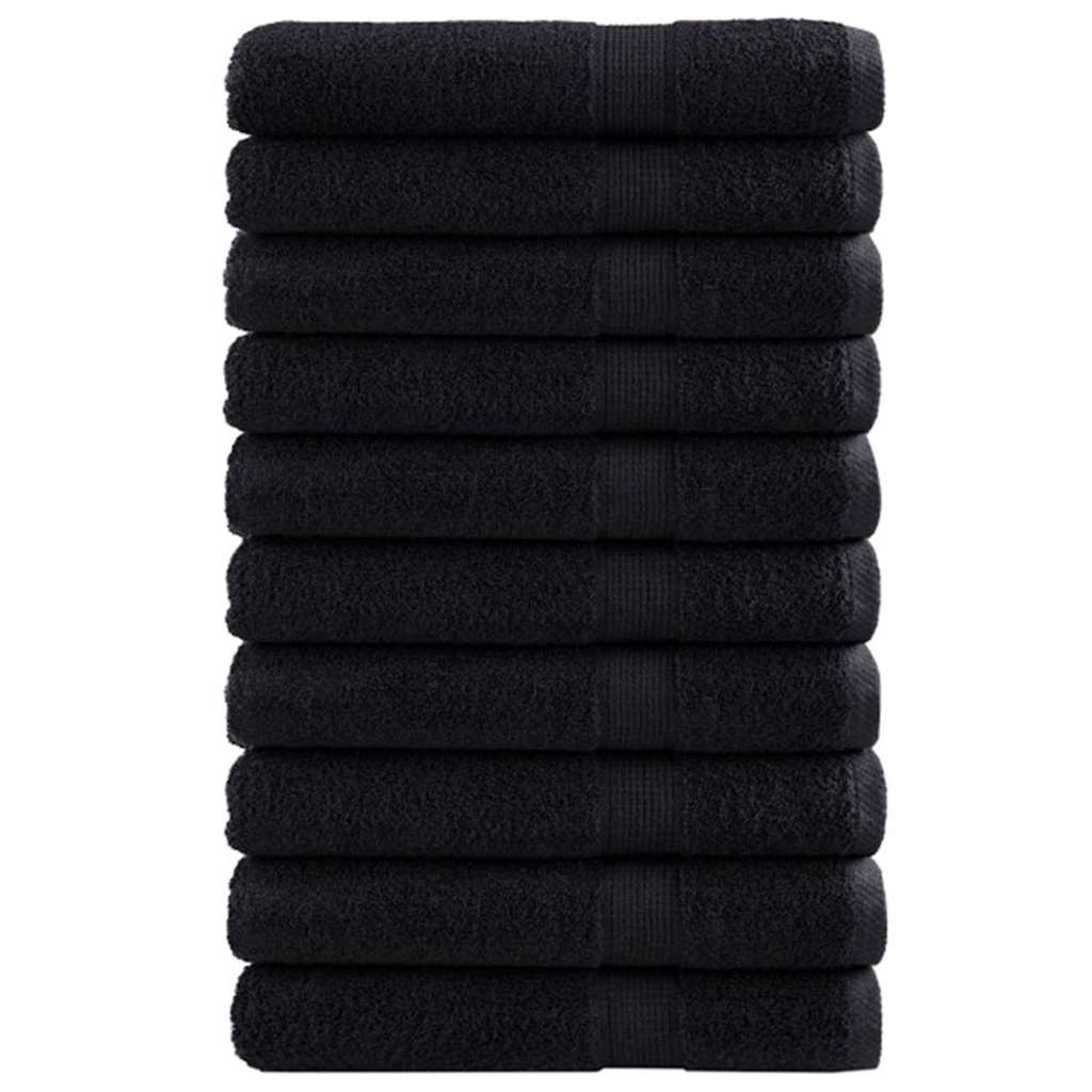 Gæstehåndklæde SOLUND 25 pcs Sort 80 x 200 cm 550 gsm