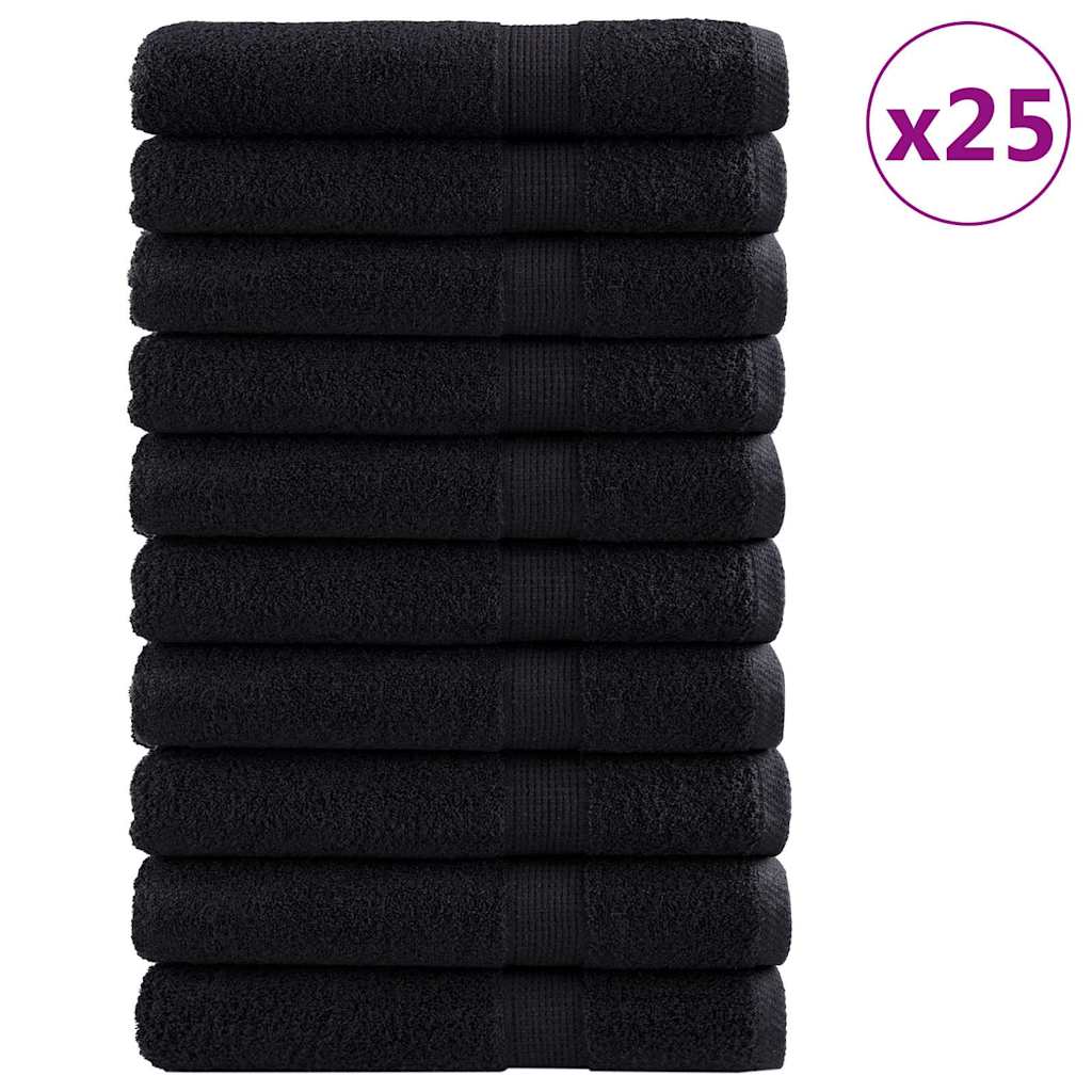 Gæstehåndklæde SOLUND 25 pcs Sort 100 x 200 cm 550 gsm