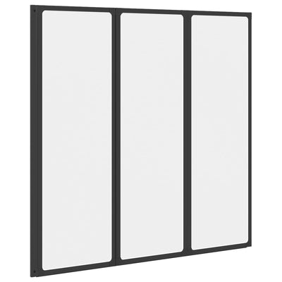 Brusevæg Sort 120 x 2 x 117 cm Aluminium og PP
