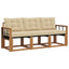 Udendørs sofagruppe med pude 3 pcs Naturlig og Beige