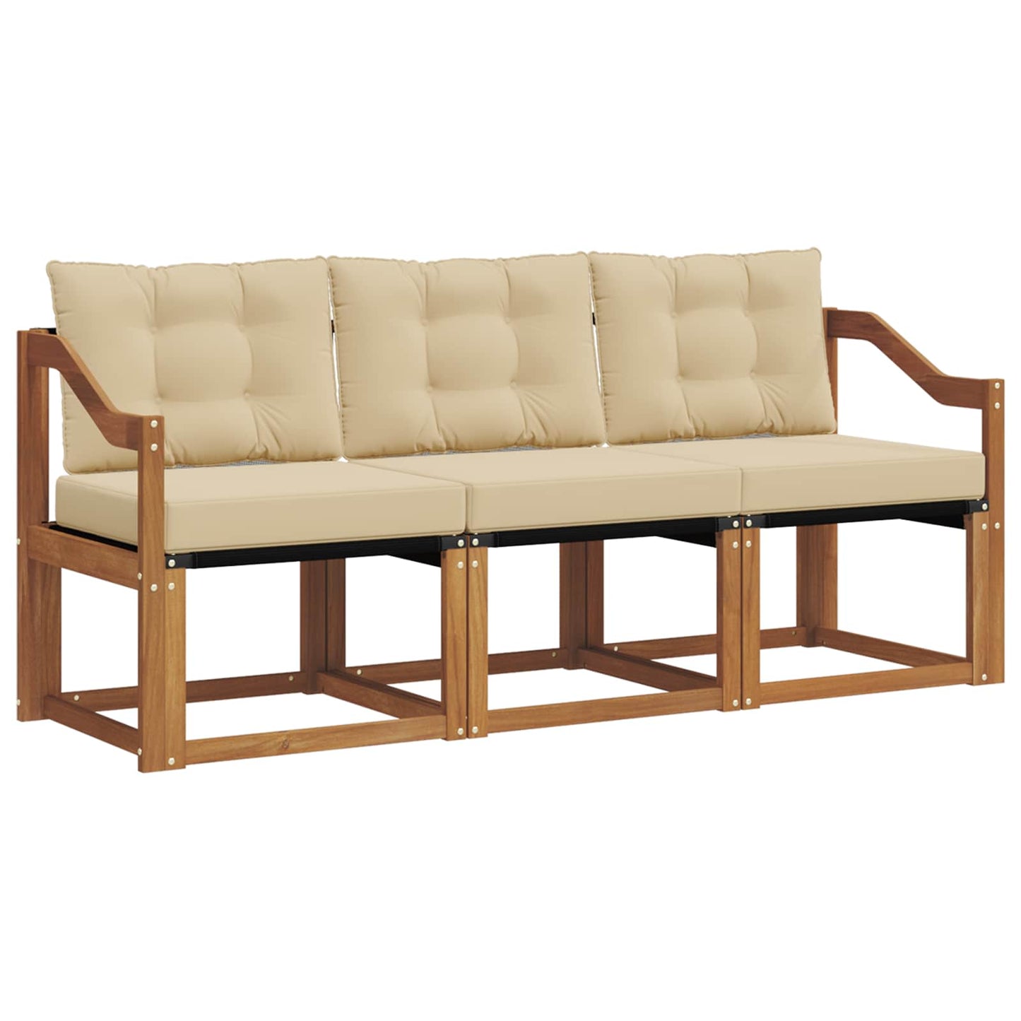 Udendørs sofagruppe med pude 3 pcs Naturlig og Beige