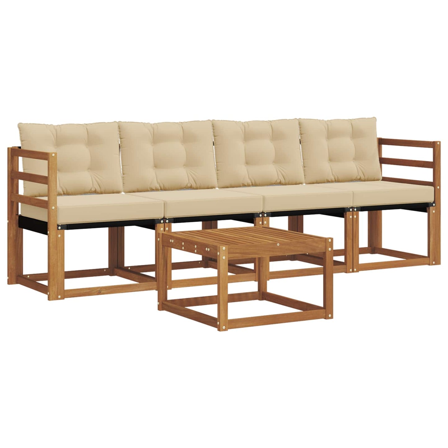 Udendørs sofagruppe 5 stk. Naturlig og Beige