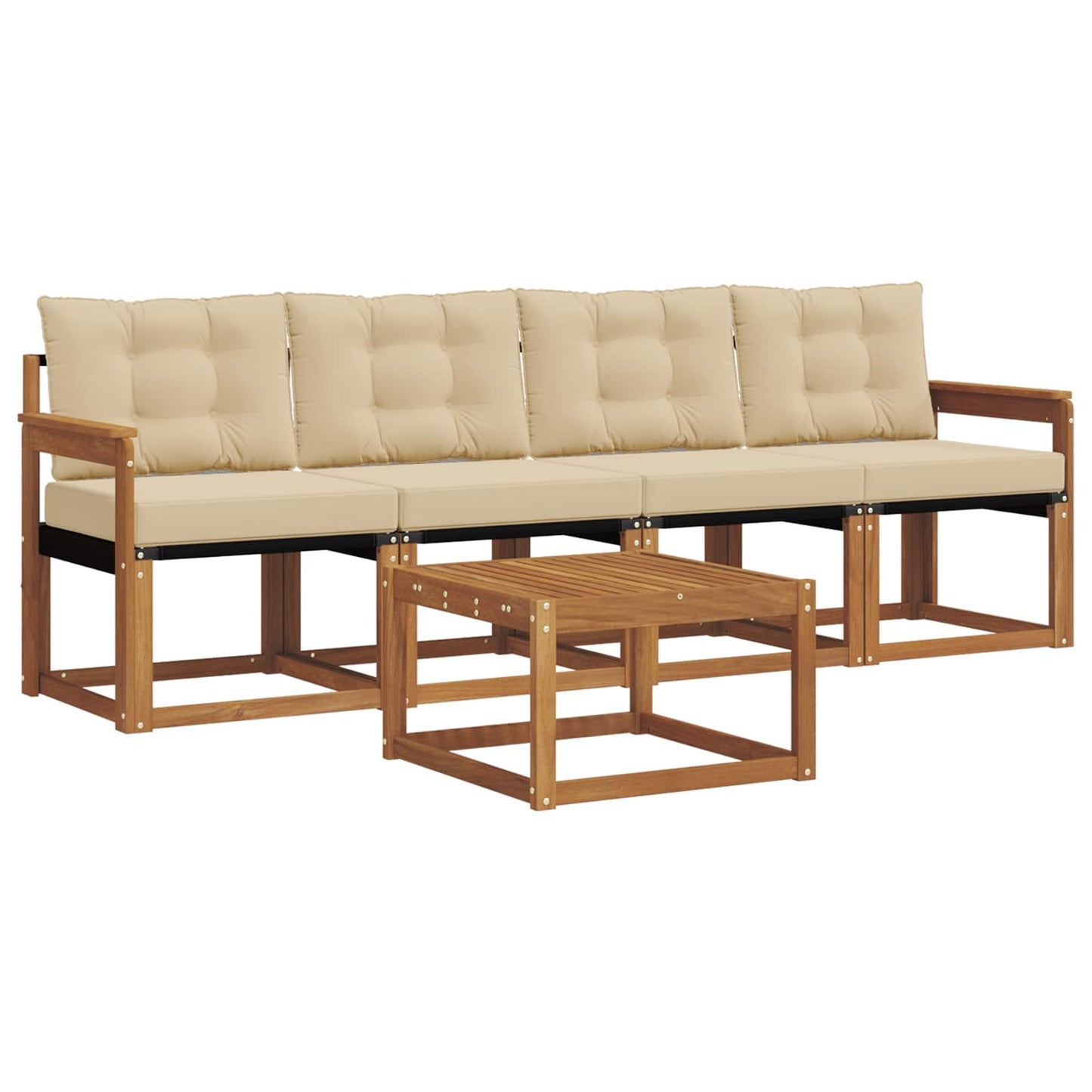 Udendørs sofagruppe 5 stk. Naturlig og Beige