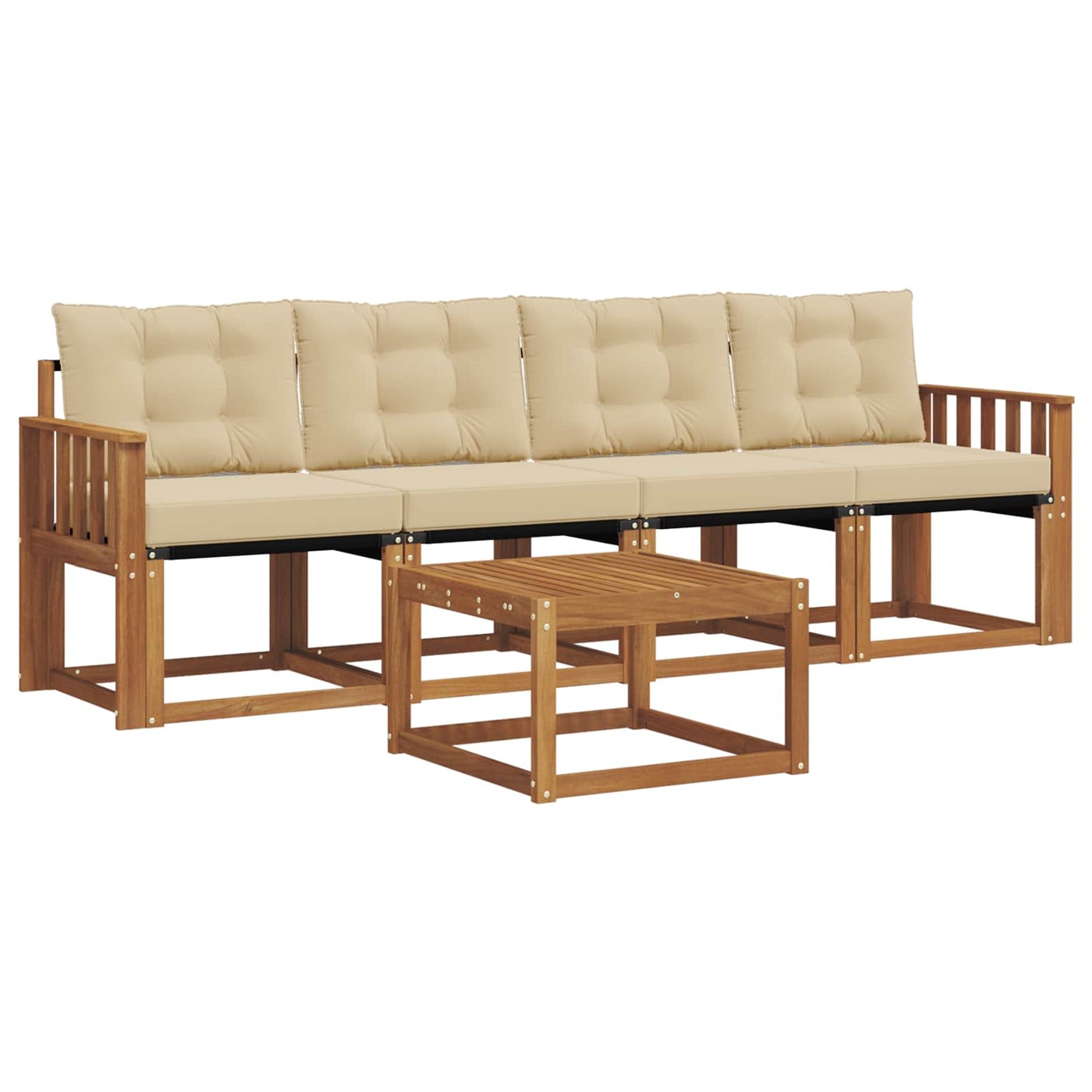 Udendørs sofagruppe 5 stk. Naturlig og Beige