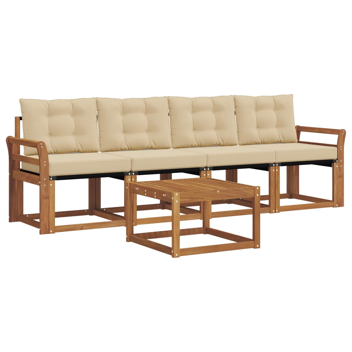 Udendørs sofagruppe 5 stk. Naturlig og Beige