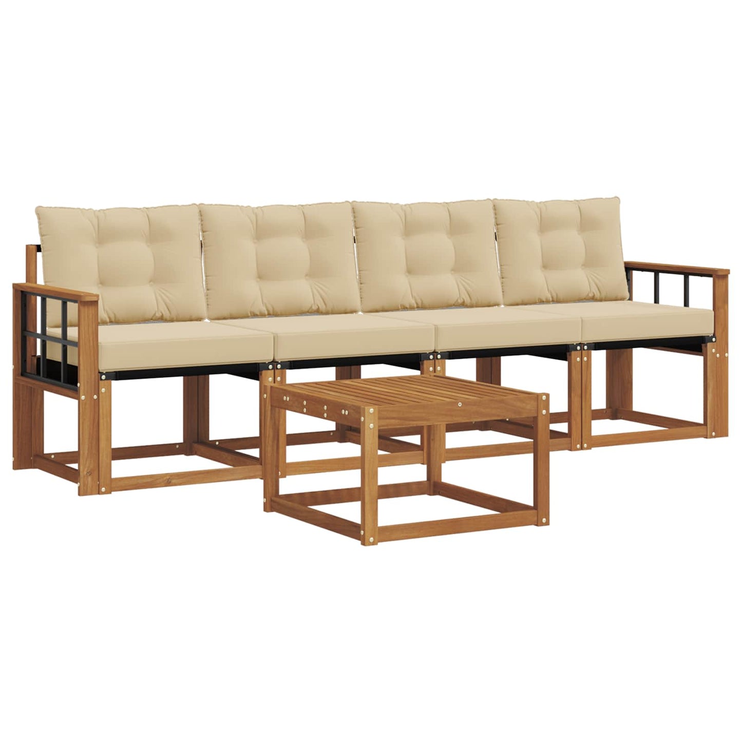 Udendørs sofagruppe 5 stk. Naturlig og Beige
