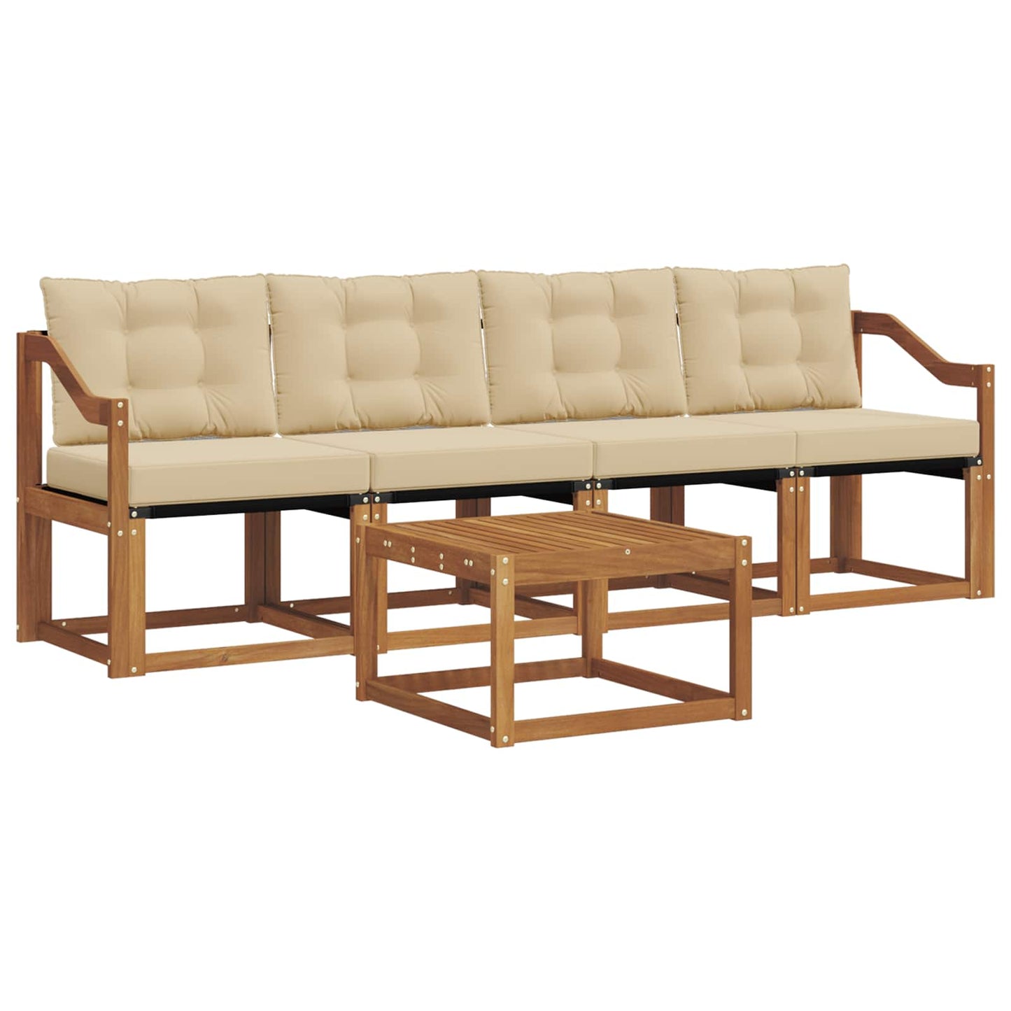 Udendørs sofagruppe 5 stk. Naturlig og Beige