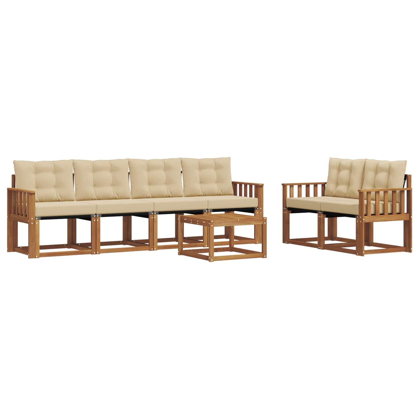 Udendørs sofagruppe 7 stk. Naturlig og Beige