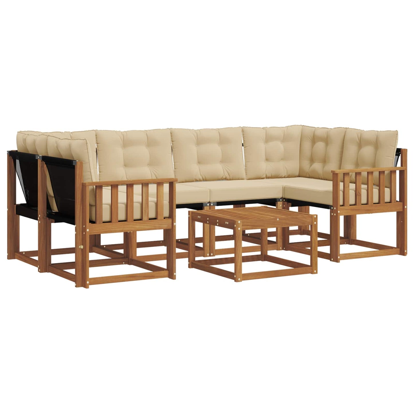 Udendørs sofagruppe 7 stk. Naturlig og Beige