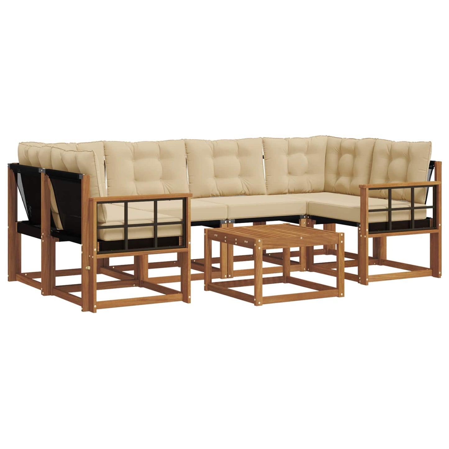 Udendørs sofagruppe 7 stk. Naturlig og Beige