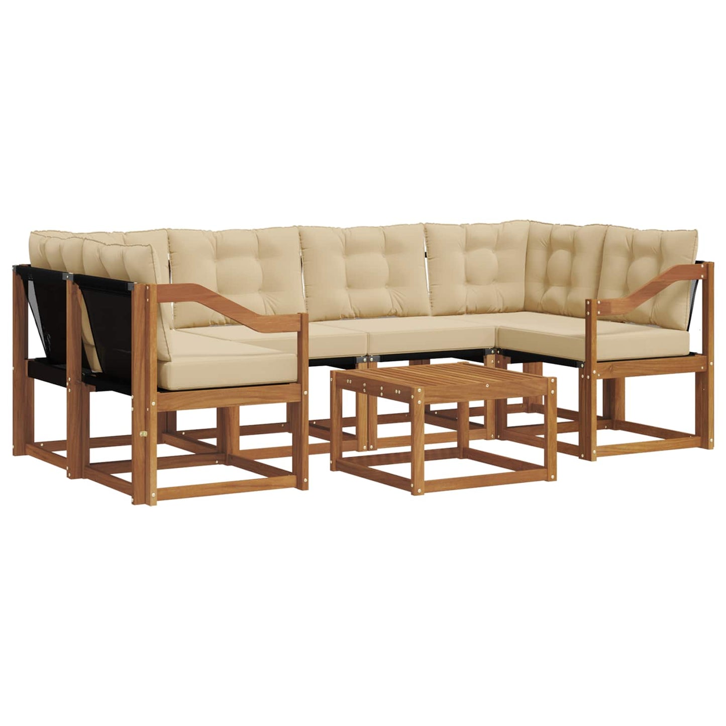 Udendørs sofagruppe 7 stk. Naturlig og Beige