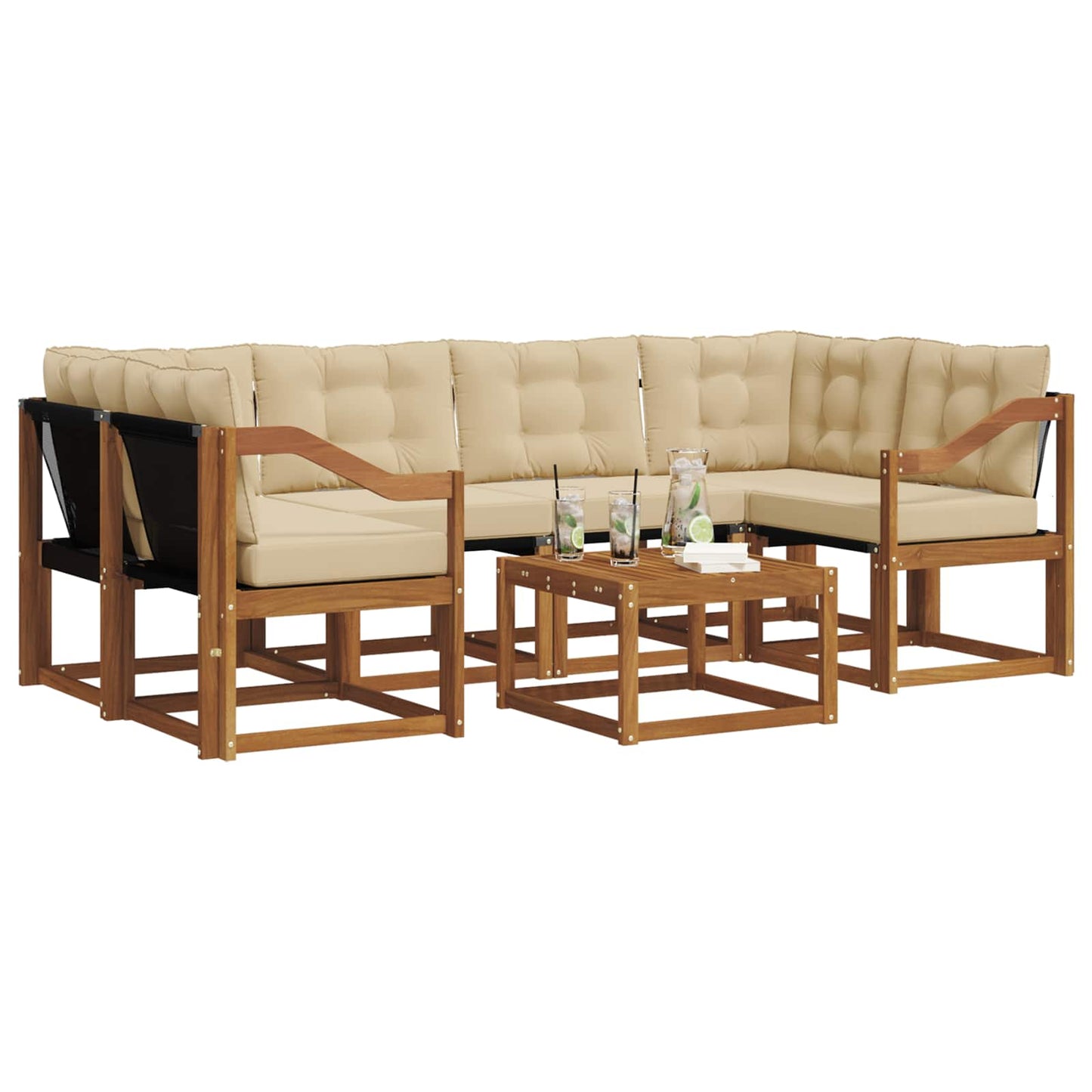 Udendørs sofagruppe 7 stk. Naturlig og Beige
