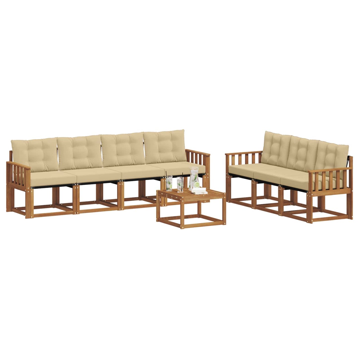 Udendørs sofagruppe 8 stk. Naturlig og Beige