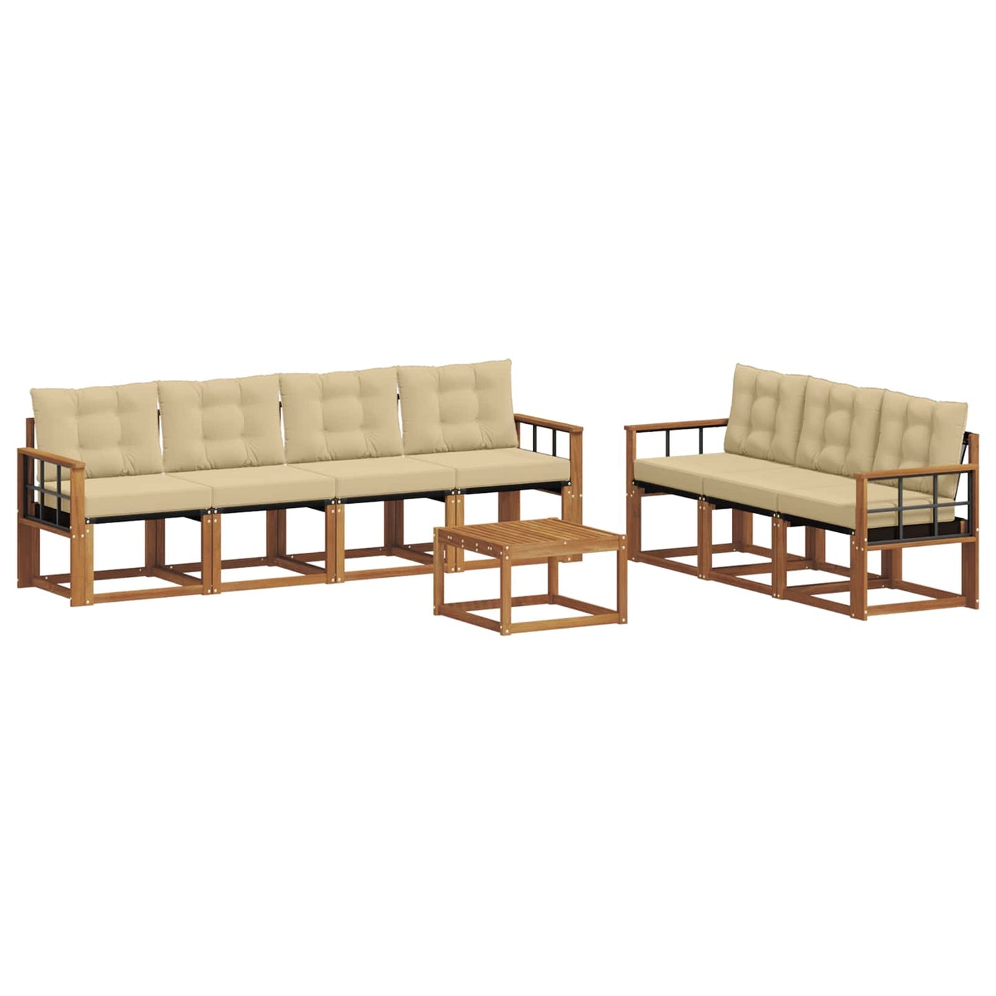 Udendørs sofagruppe 8 stk. Naturlig og Beige