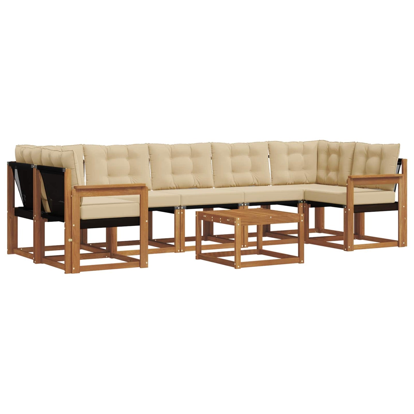 Udendørs sofagruppe 8 stk. Naturlig og Beige