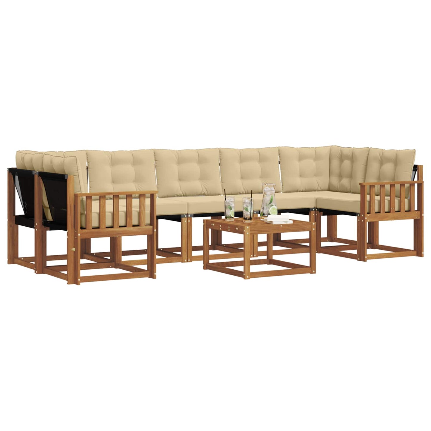 Udendørs sofagruppe 8 stk. Naturlig og Beige