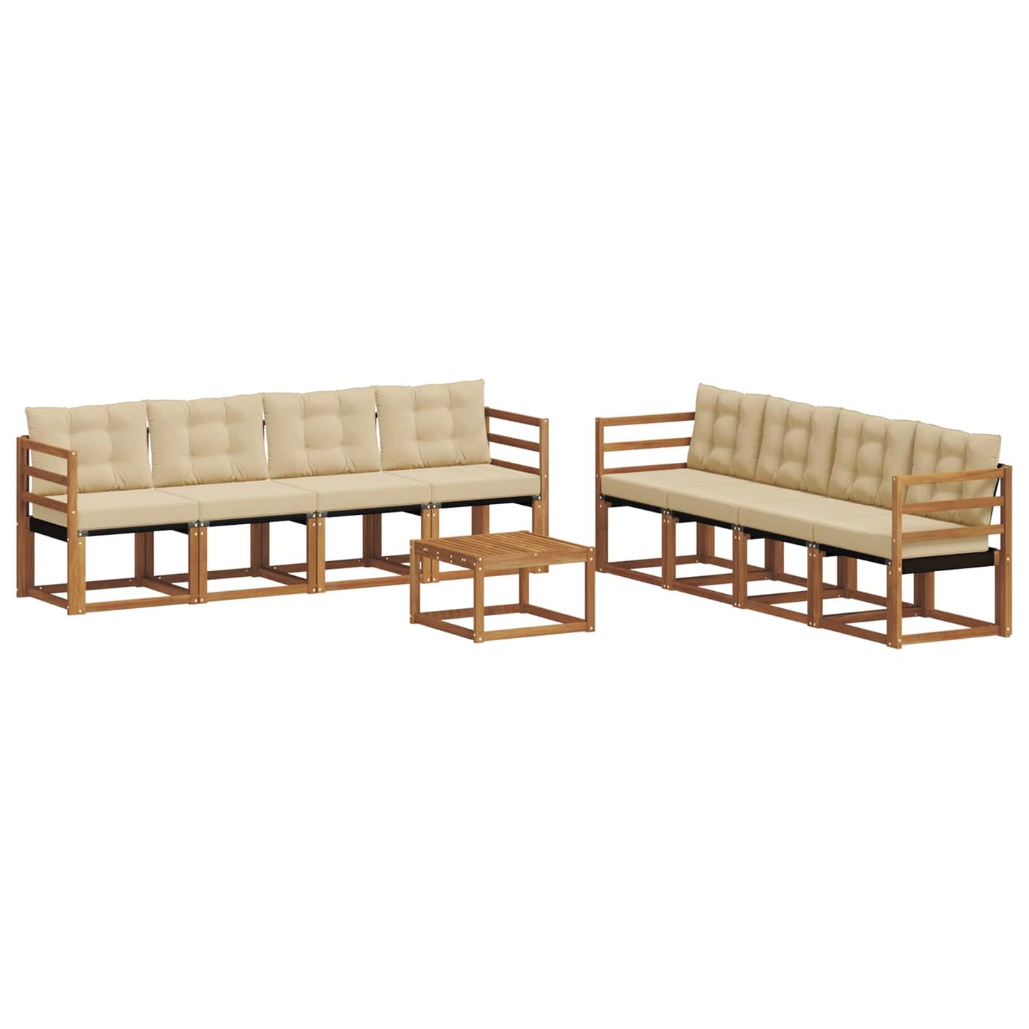 Udendørs sofagruppe 9 stk. Naturlig og Beige