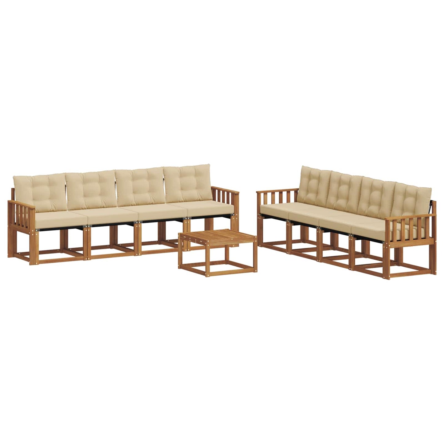 Udendørs sofagruppe 9 stk. Naturlig og Beige