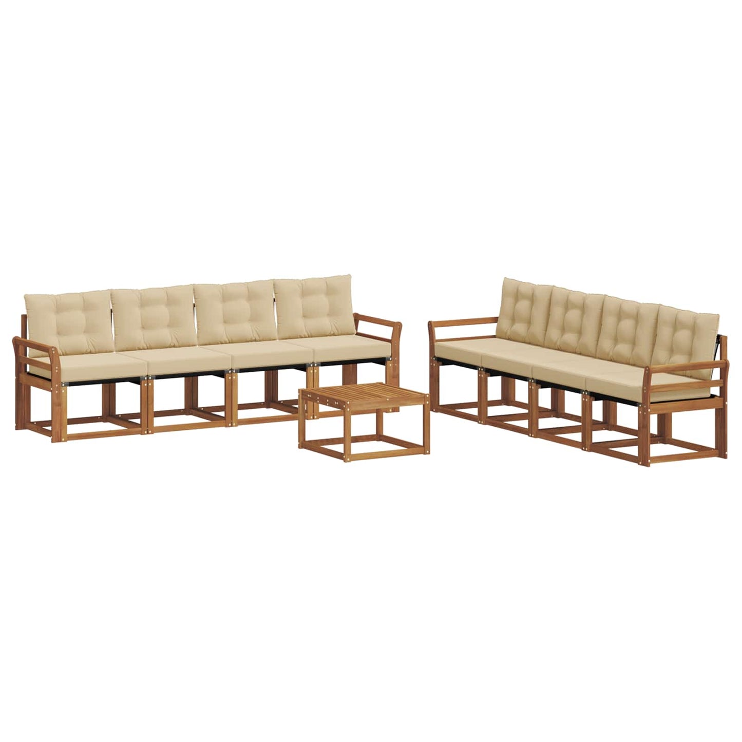 Udendørs sofagruppe 9 stk. Naturlig og Beige