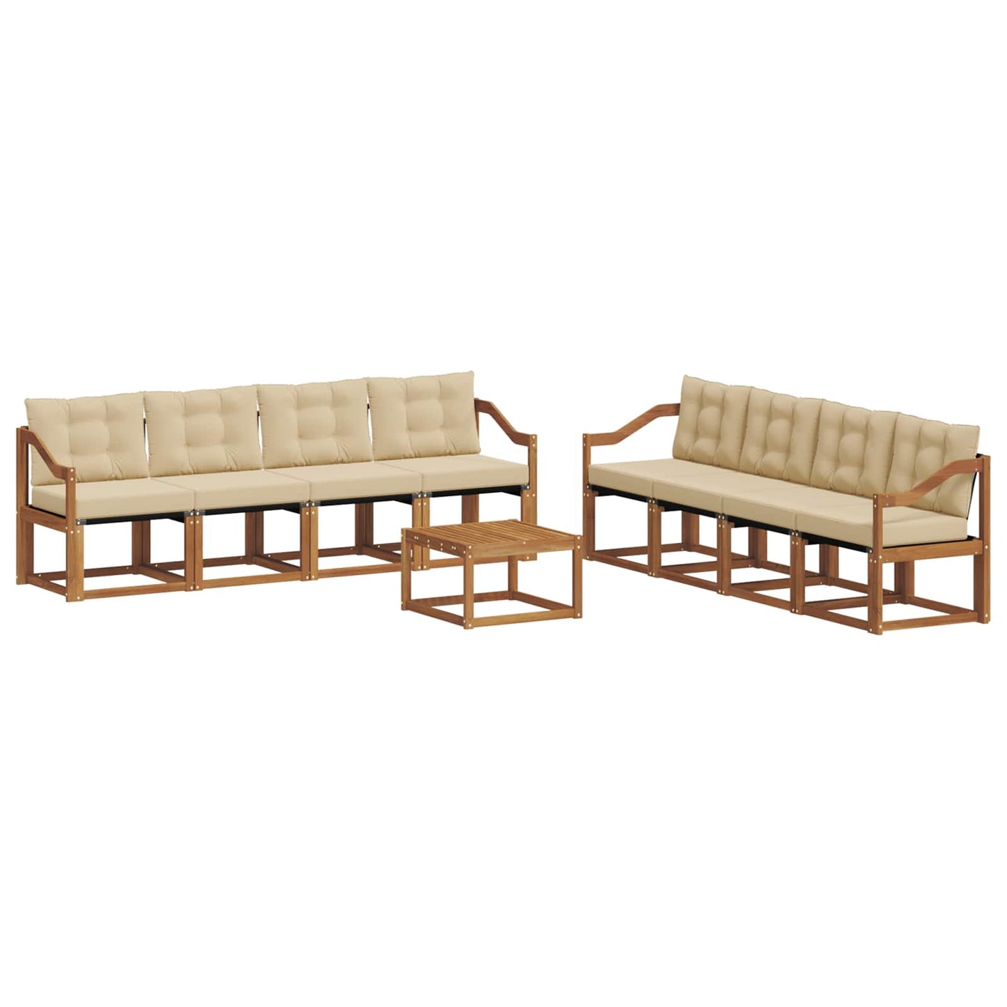 Udendørs sofagruppe 9 stk. Naturlig og Beige