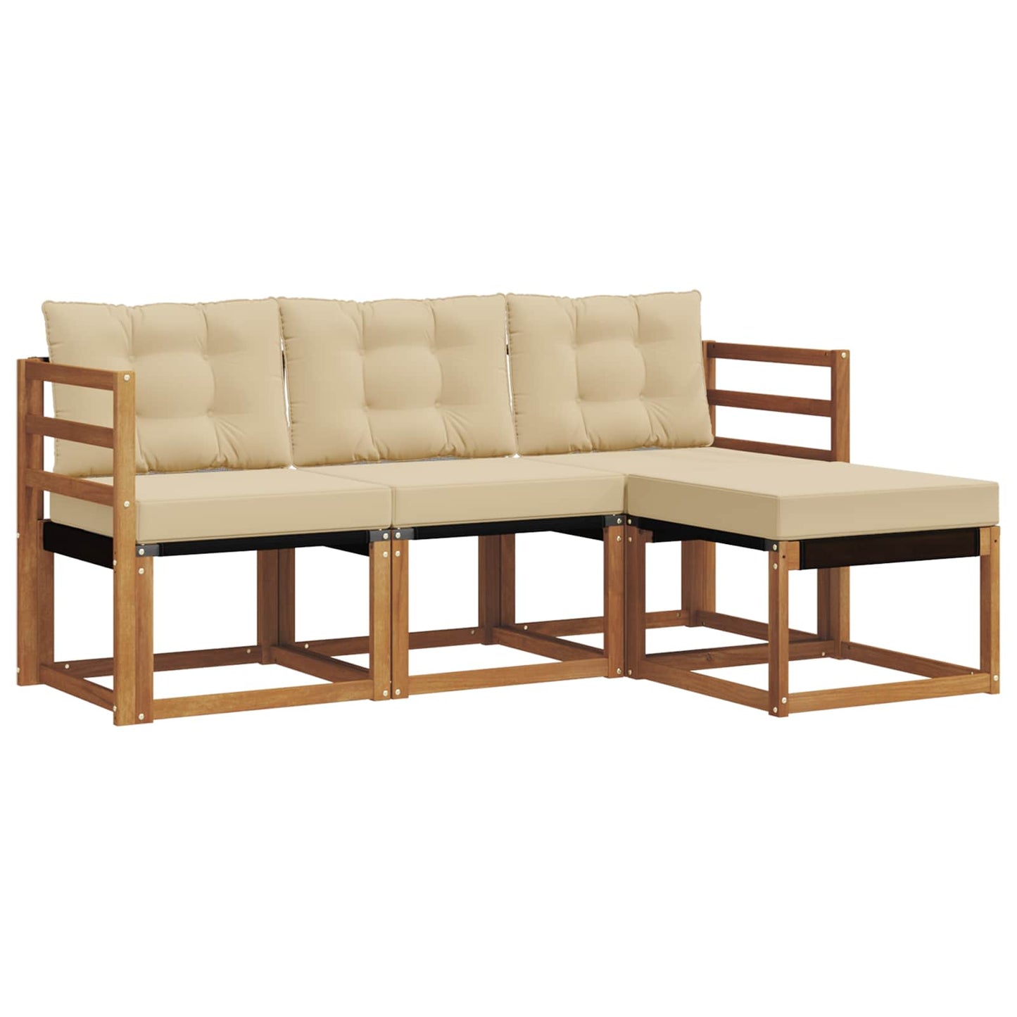 Udendørs sofagruppe 4 stk. Naturlig og Beige