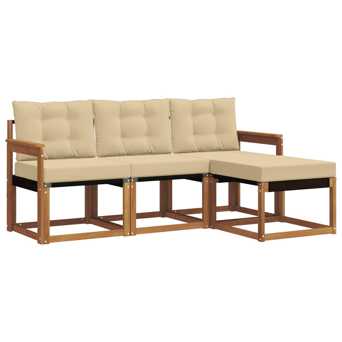 Udendørs sofagruppe 4 stk. Naturlig og Beige