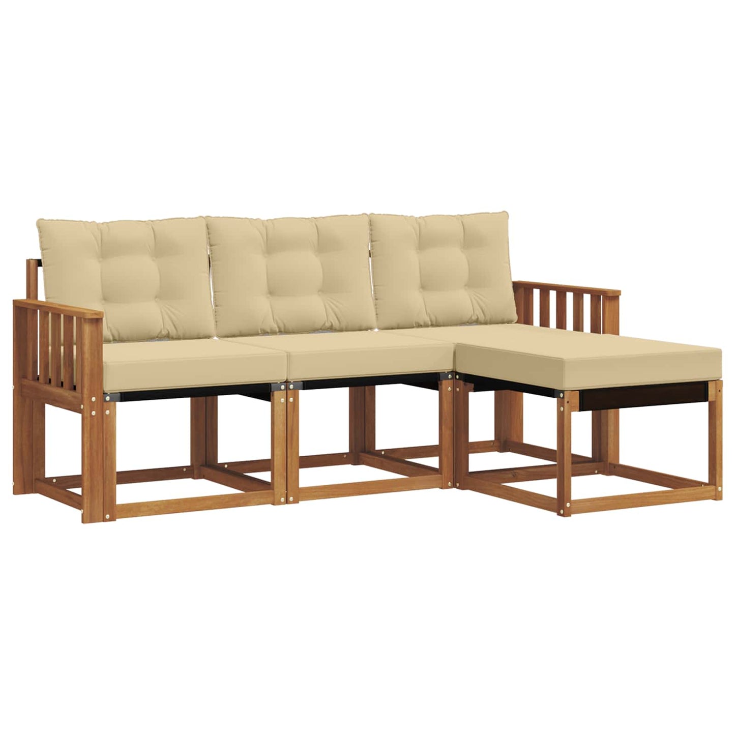 Udendørs sofagruppe 4 stk. Naturlig og Beige