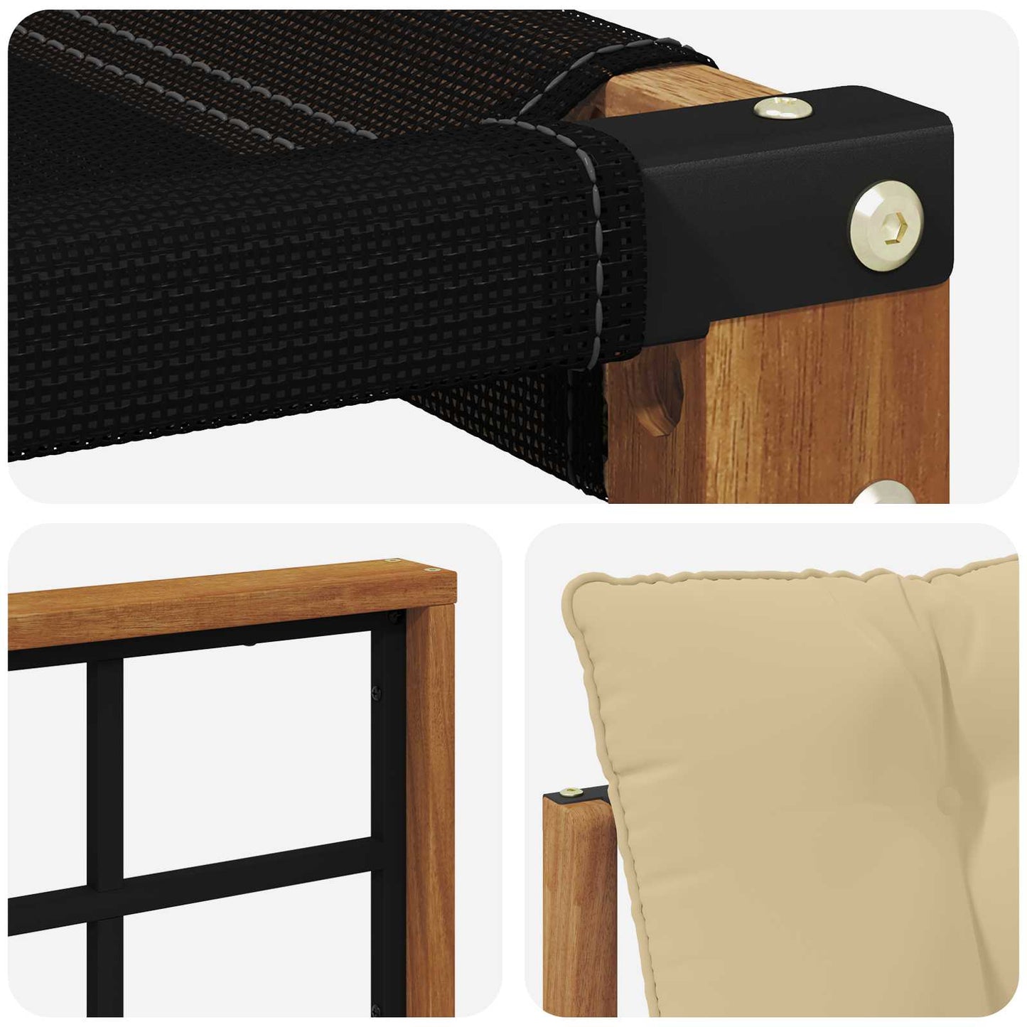 Udendørs sofagruppe 4 stk. Naturlig og Beige