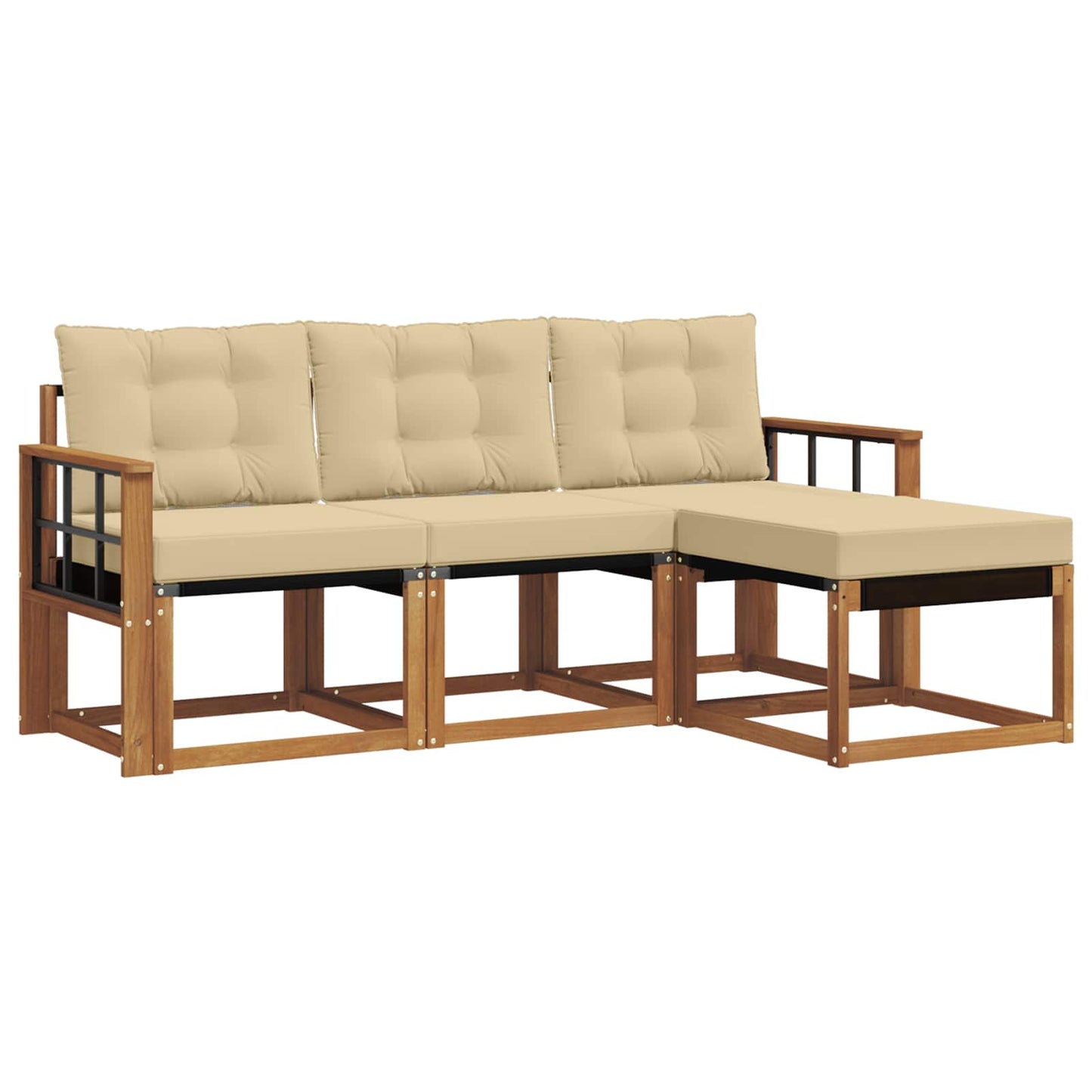 Udendørs sofagruppe 4 stk. Naturlig og Beige