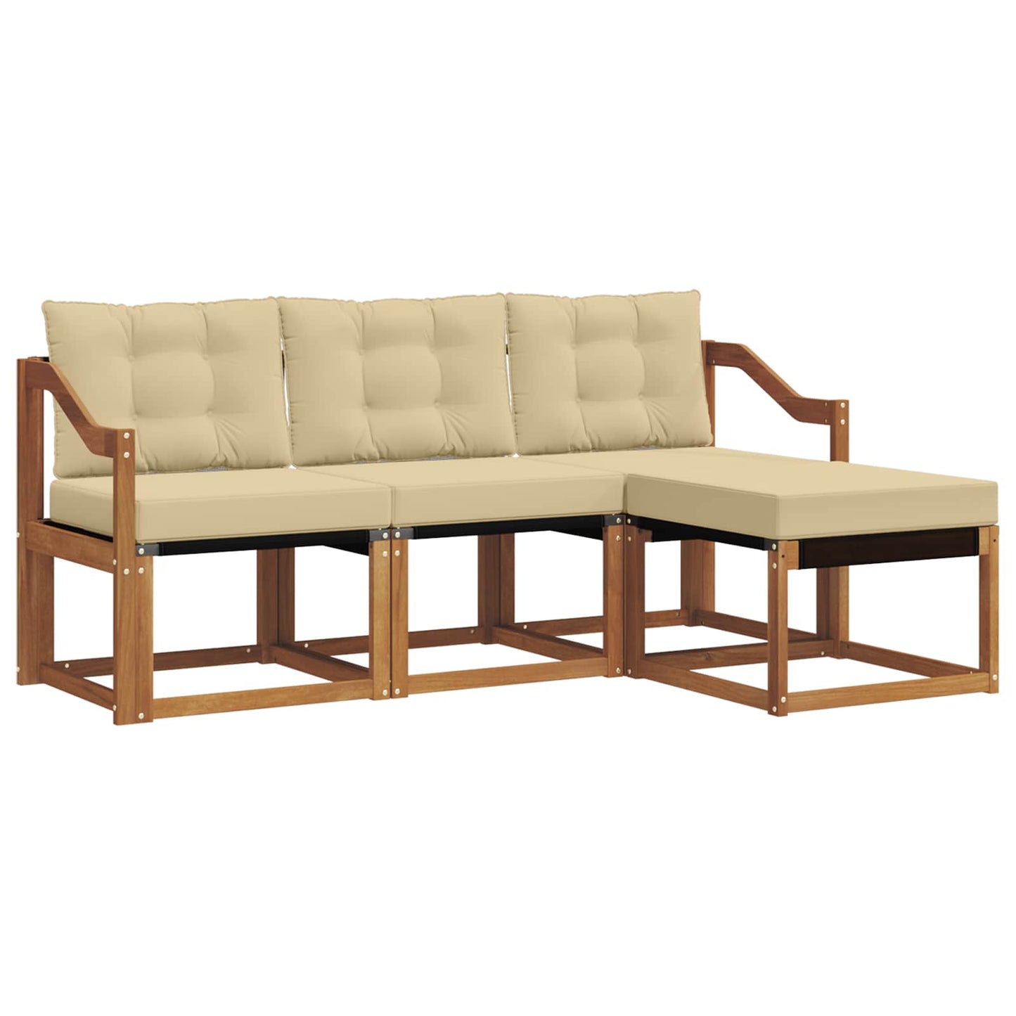 Udendørs sofagruppe 4 stk. Naturlig og Beige