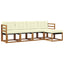 Udendørs sofagruppe 5 stk. Naturlig og Fløde