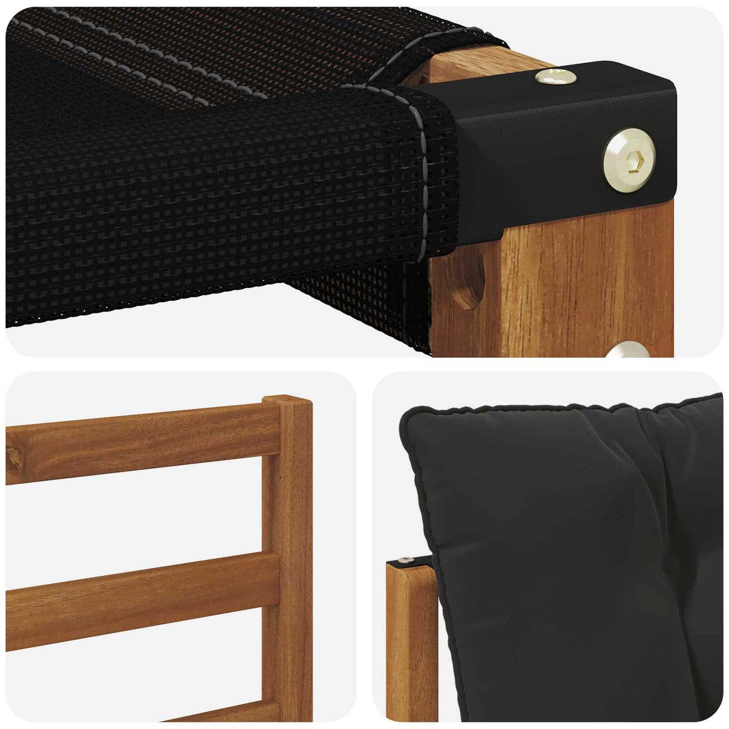 Udendørs sofagruppe 5 stk. Naturlig og sort