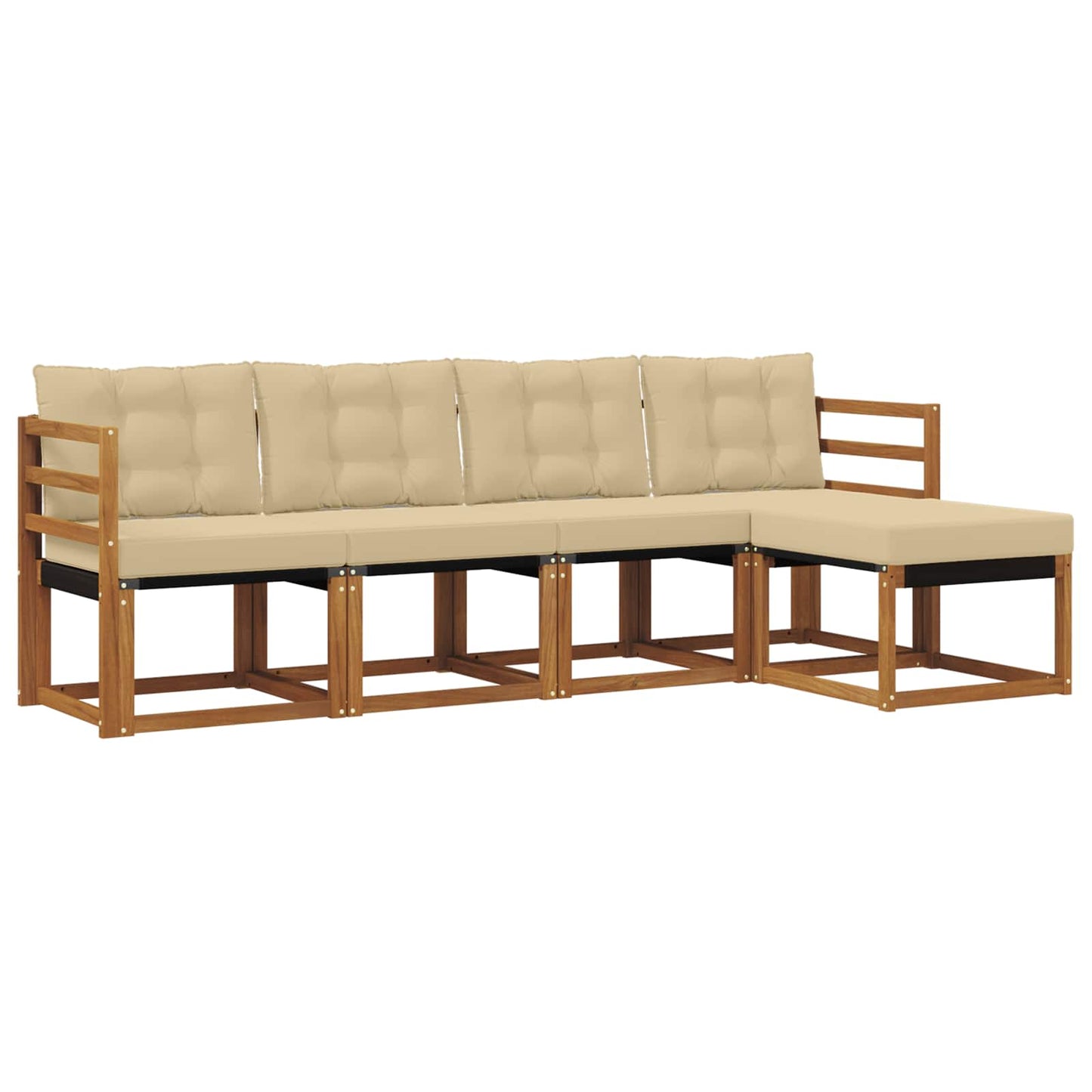 Udendørs sofagruppe 5 stk. Naturlig og Beige