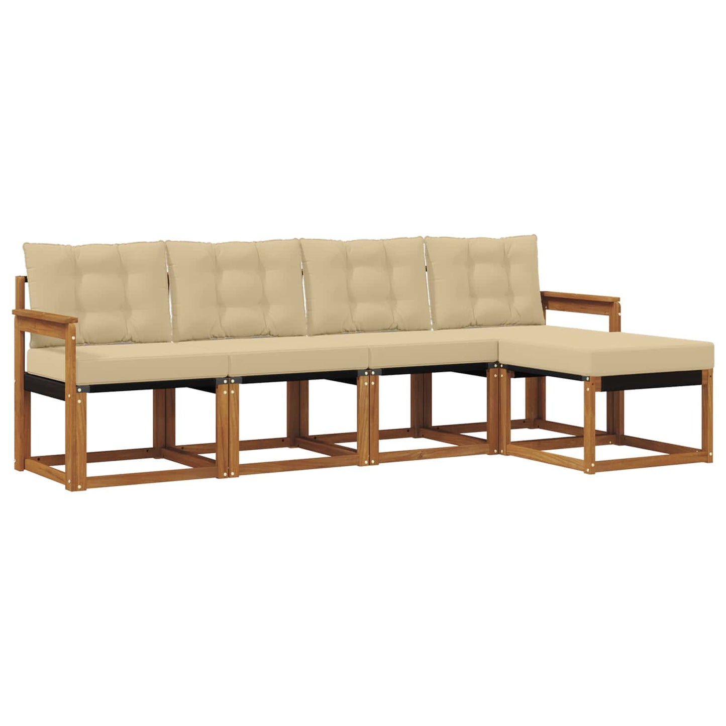 Udendørs sofagruppe 5 stk. Naturlig og Beige