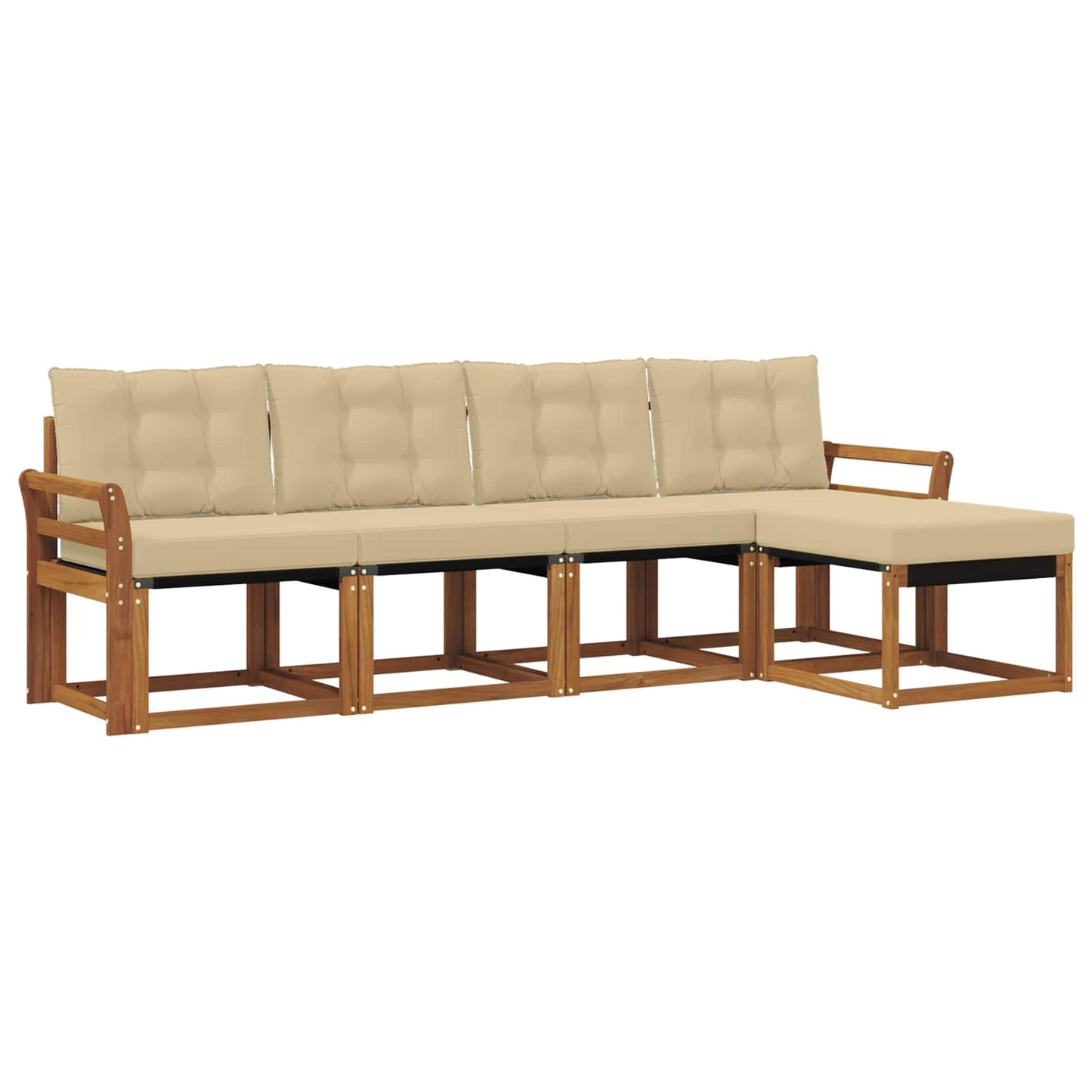 Udendørs sofagruppe 5 stk. Naturlig og Beige